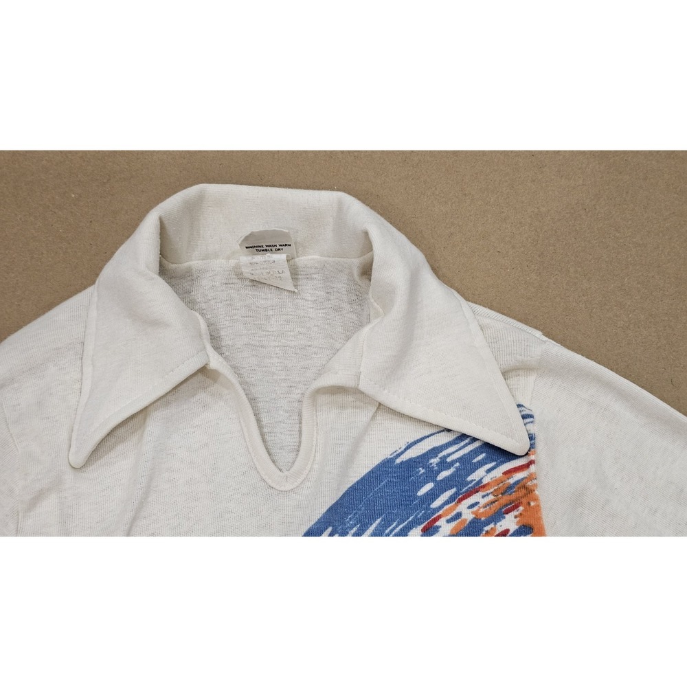 70's 80's Sears Motocross Dirt Bike Graphic Youth Boys Sz 12 Long Sleeve Shirt - Picture 4 of 13